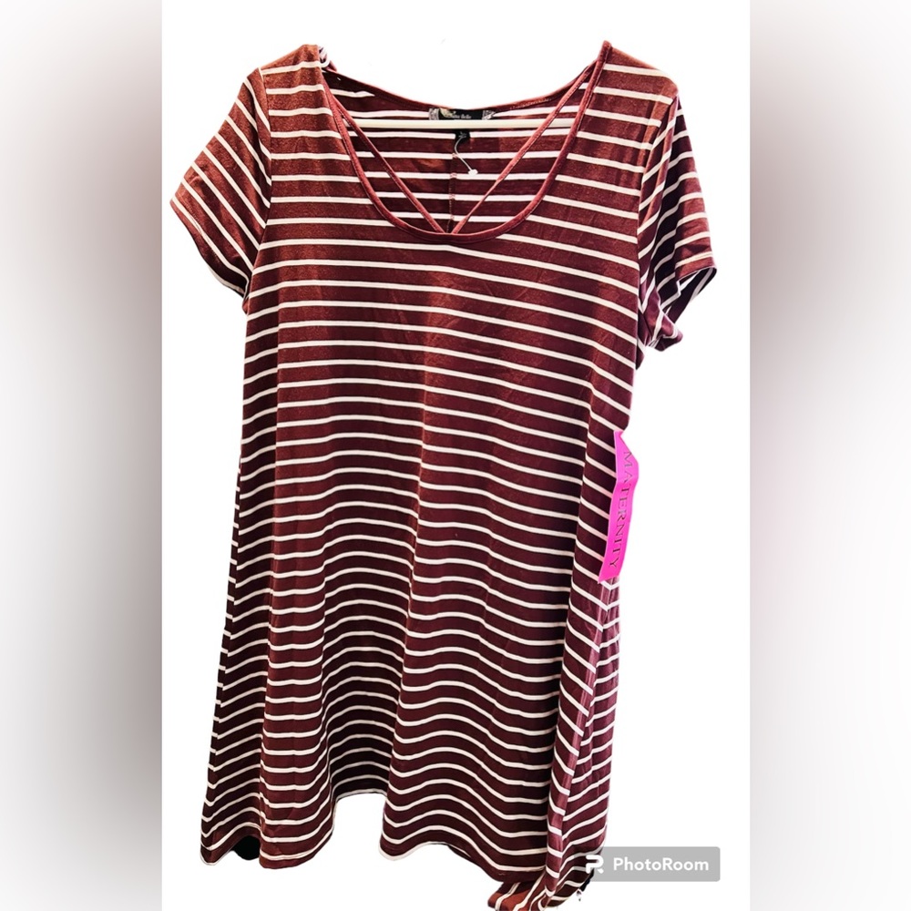 Tuna Bela maternity Striped Tshirt dress.